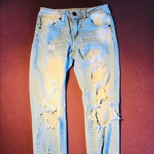 light denim ripped jeans